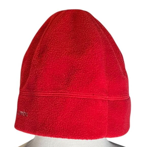 Columbia x REI Co-op Red Beanie Unisex S/M 100% Polyester Soft Knit Hat Winter - Picture 3 of 8